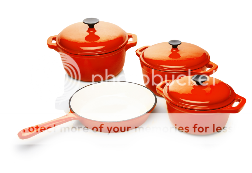 Cookware Sets Rystel Seven Piece Cast Iron Enamel Cookware Pot Set